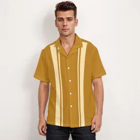 60s Shirt style men, 60s Style Top, Retro Shirt Men, Mustard Yellow Shirt Men, Vintage Bowling Shirt, Vintage Style Top