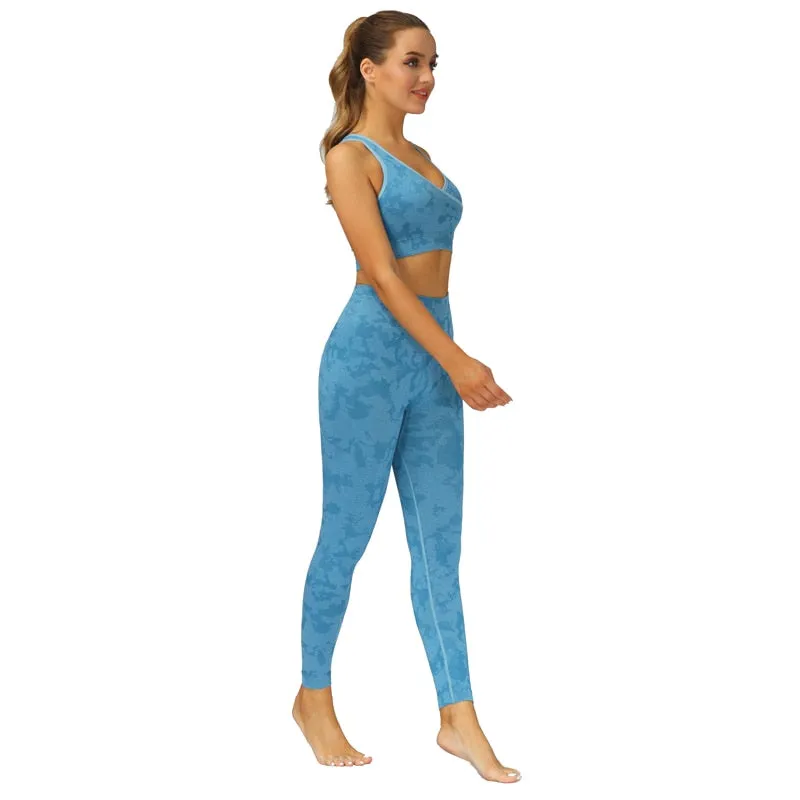 Adaptive Camo Scrunch Leggings - Aqua