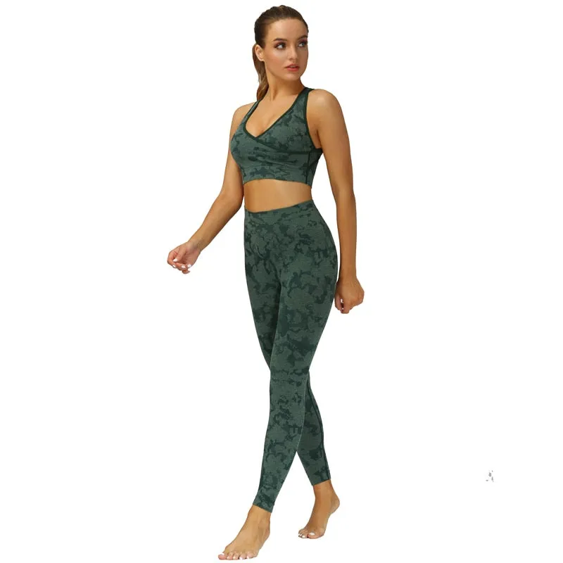 Adaptive Camo Scrunch Leggings - Aqua