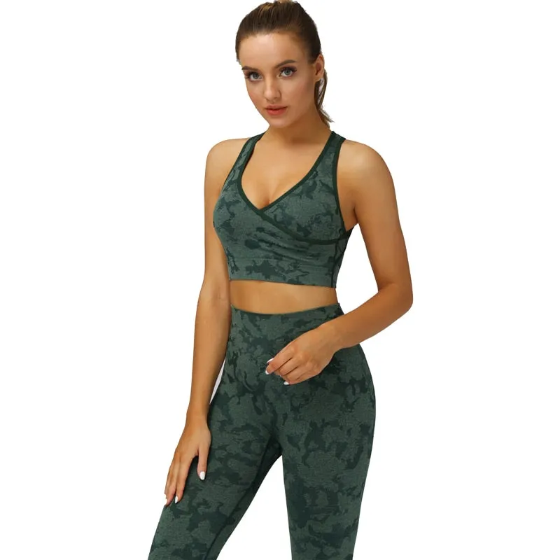 Adaptive Camo Scrunch Leggings - Aqua