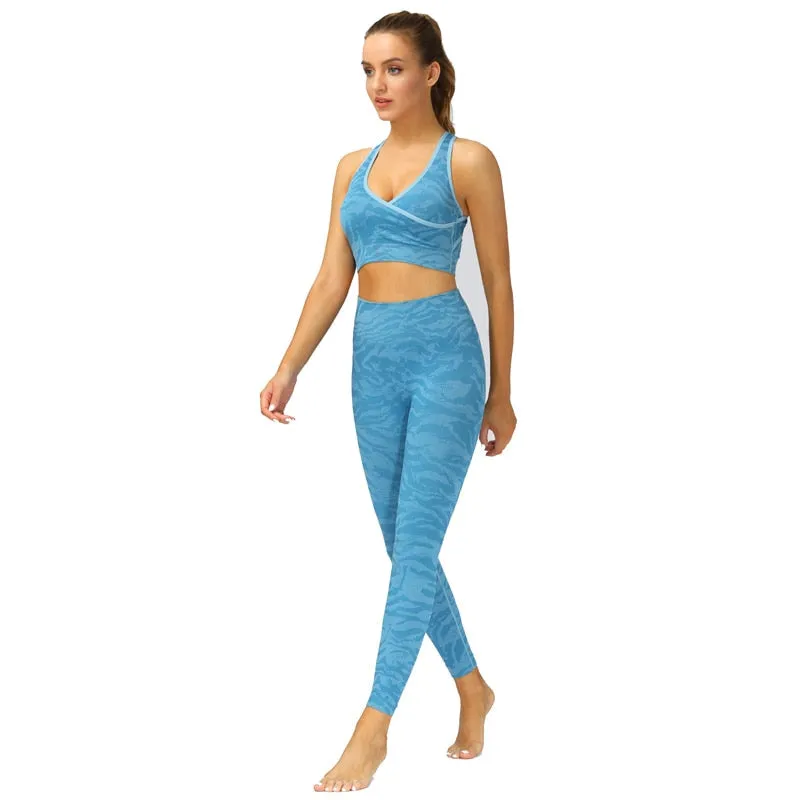 Adaptive Camo Scrunch Leggings - Aqua