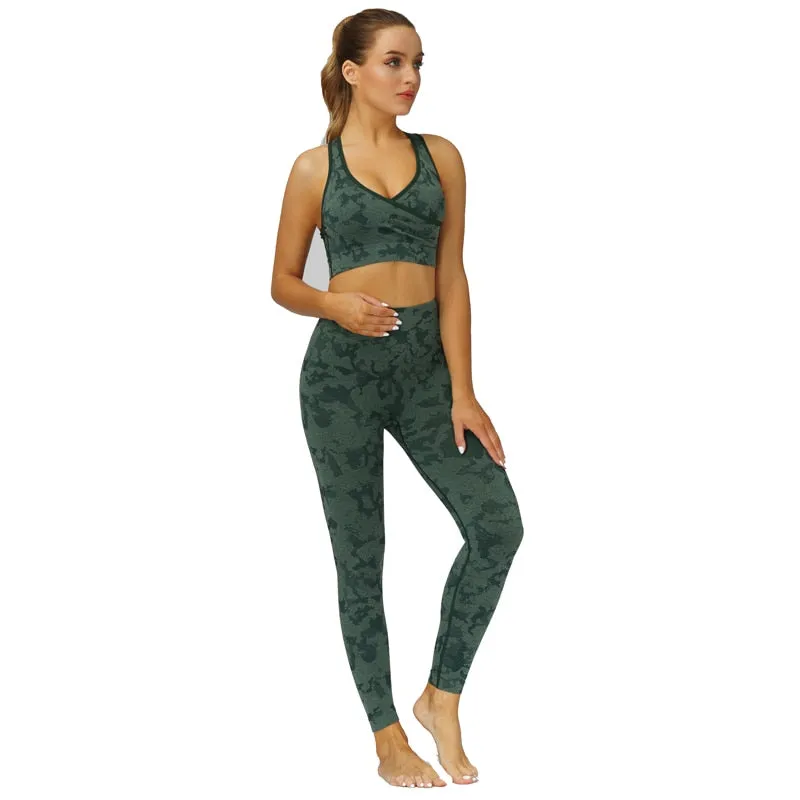 Adaptive Camo Scrunch Leggings - Aqua