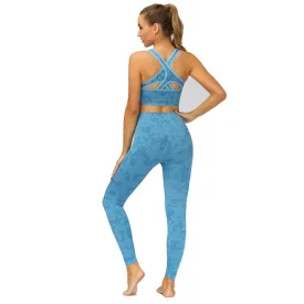 Adaptive Camo Scrunch Leggings - Aqua