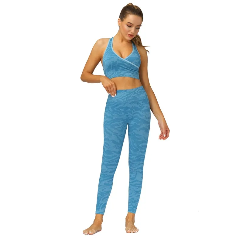 Adaptive Camo Scrunch Leggings - Aqua