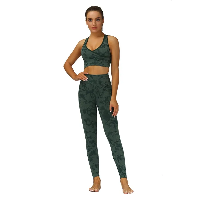 Adaptive Camo Scrunch Leggings - Aqua