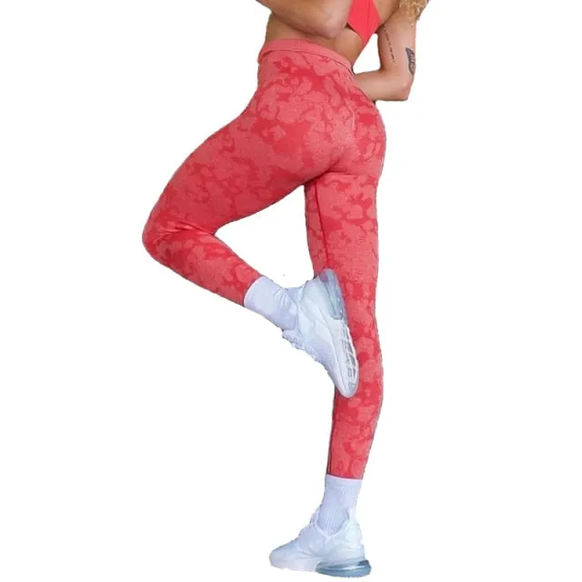 Adaptive Camo Scrunch Leggings - Aqua