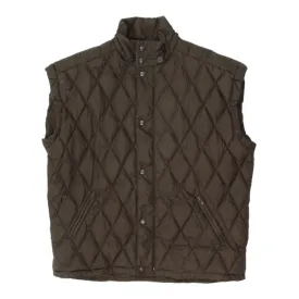 Alberto Aspesi Mens Brown Quilted Gilet | Vintage Designer Sleeveless Jacket VTG