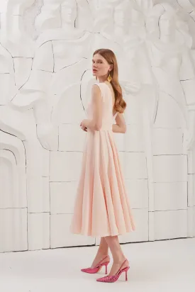 ARIOSE pastel pink midi dress