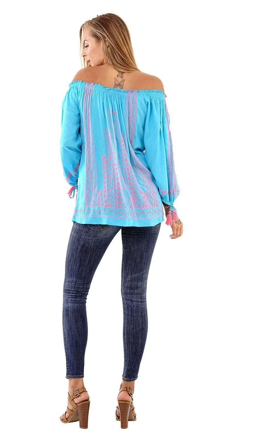 Astrid Petite Tunic Off Shoulder Bohemian Summer Top