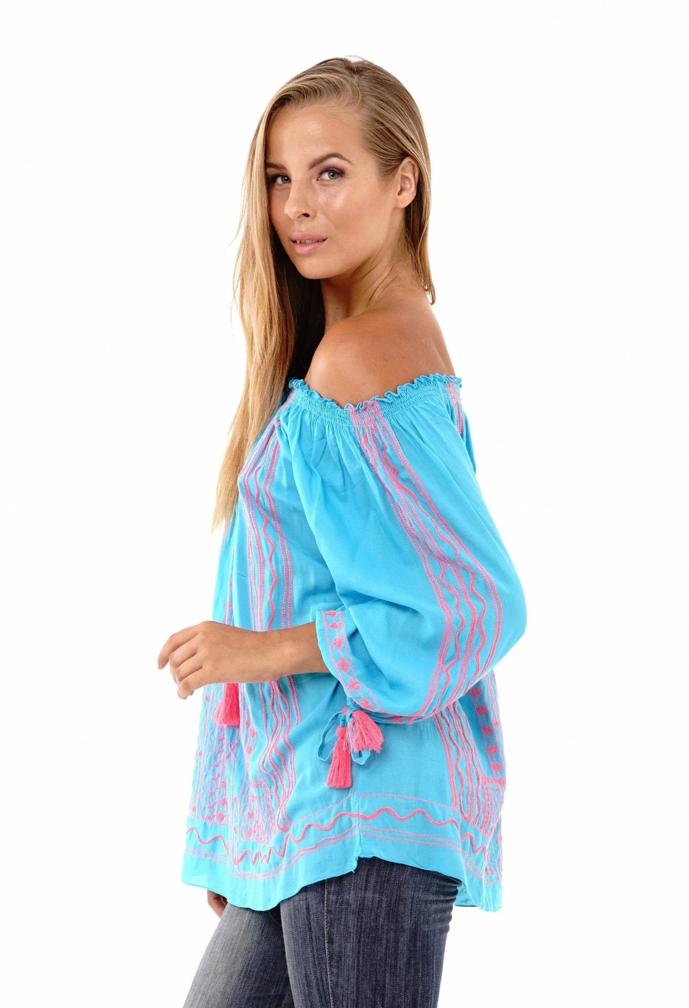 Astrid Petite Tunic Off Shoulder Bohemian Summer Top