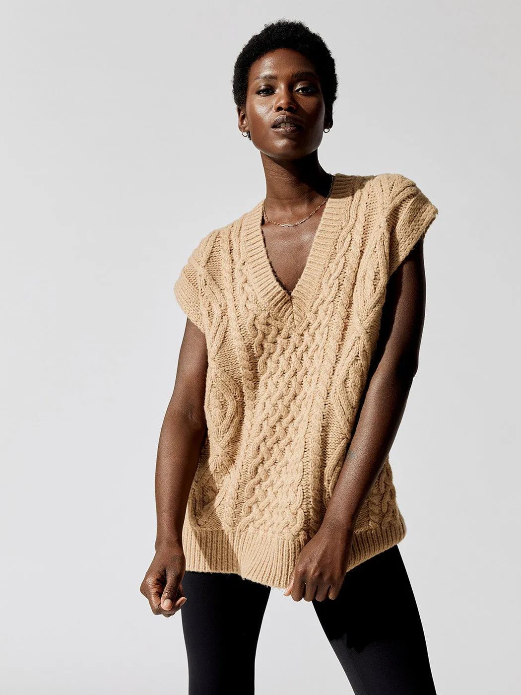 Audrey Sweater Vest - Camel