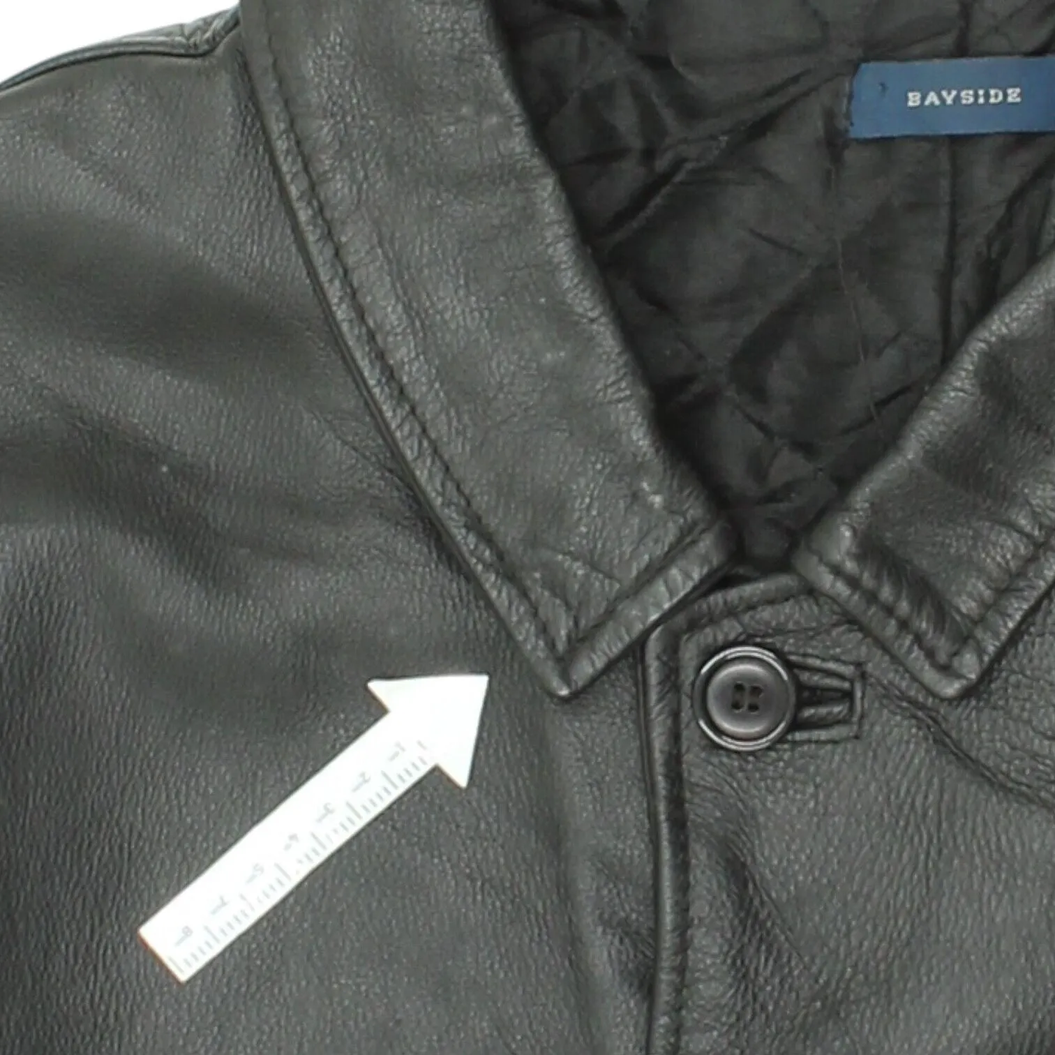 Bayside Mens Quilted Leather Jacket | Vintage High End Luxury Biker VTG