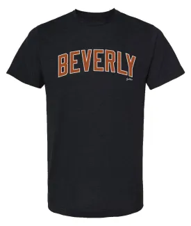 BEVERLY Vintage Orange Logo Heather Black T-Shirt