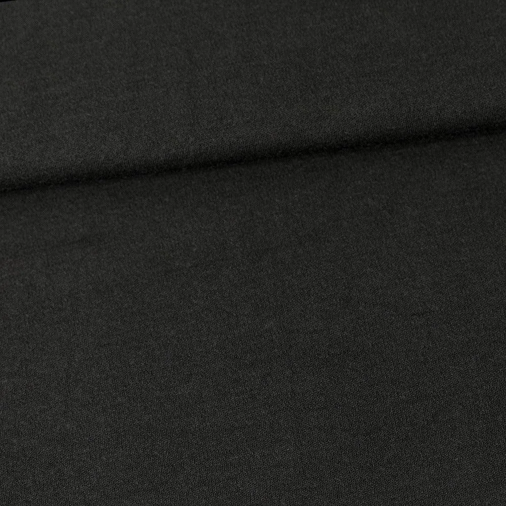 Black 100% Washable Merino Wool Interlock Fabric - 230 GSM - Mulesing Free