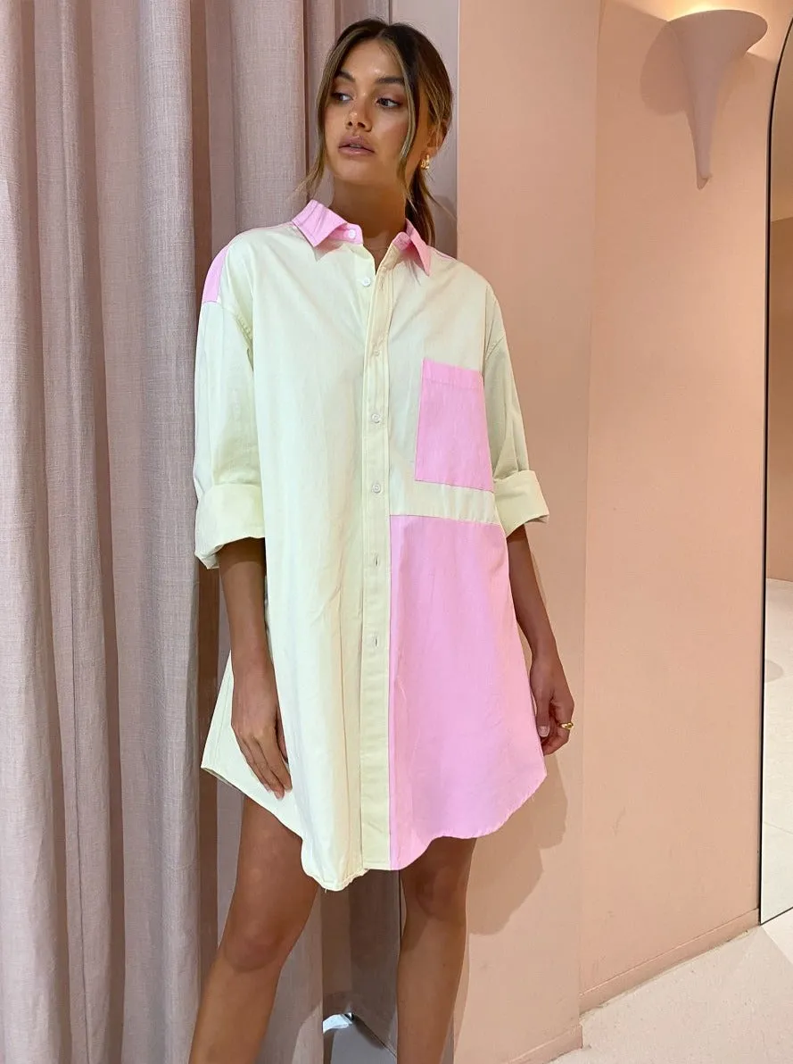 Blanca Pascal Shirt in Pink/Yellow