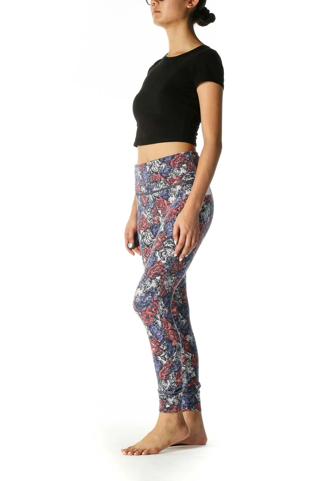 Blue Floral Bohemian Leggings