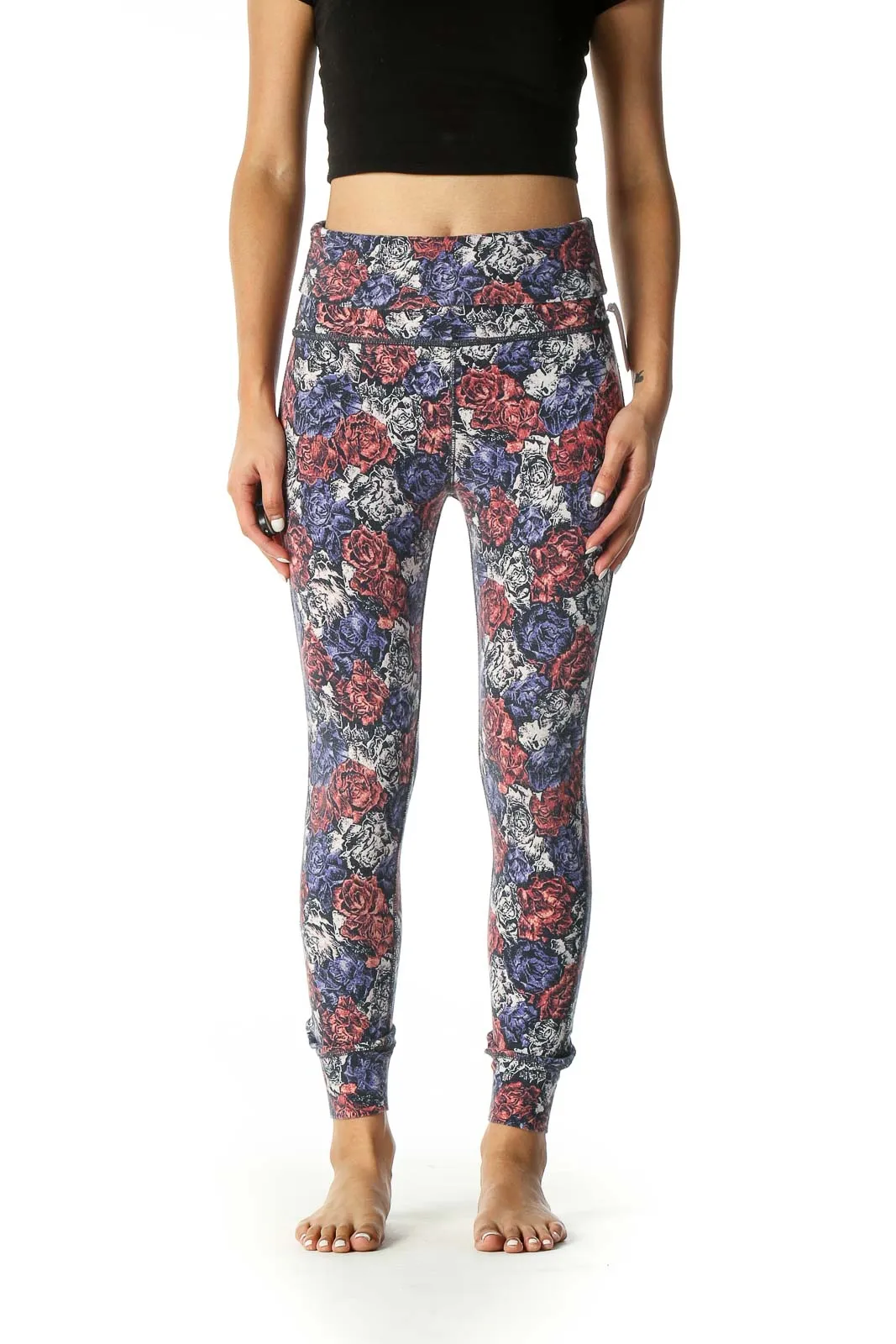 Blue Floral Bohemian Leggings