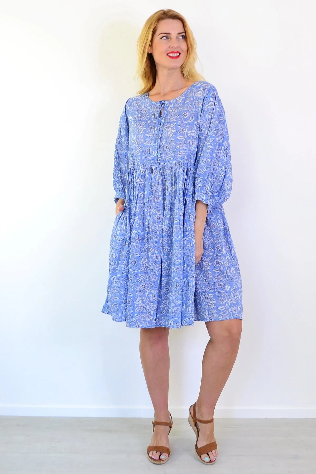 Blue Frida Boho Tunic Dress