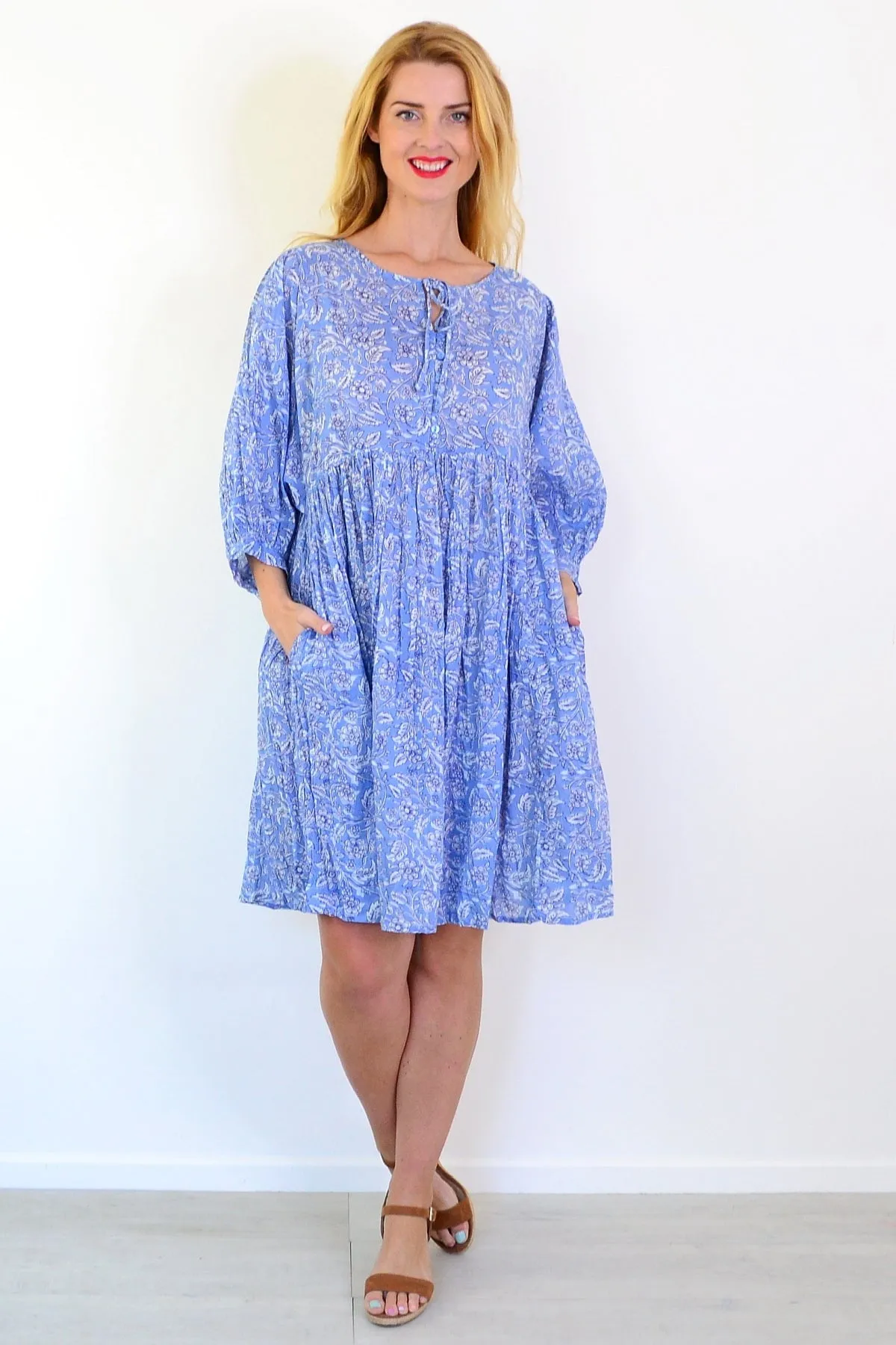 Blue Frida Boho Tunic Dress