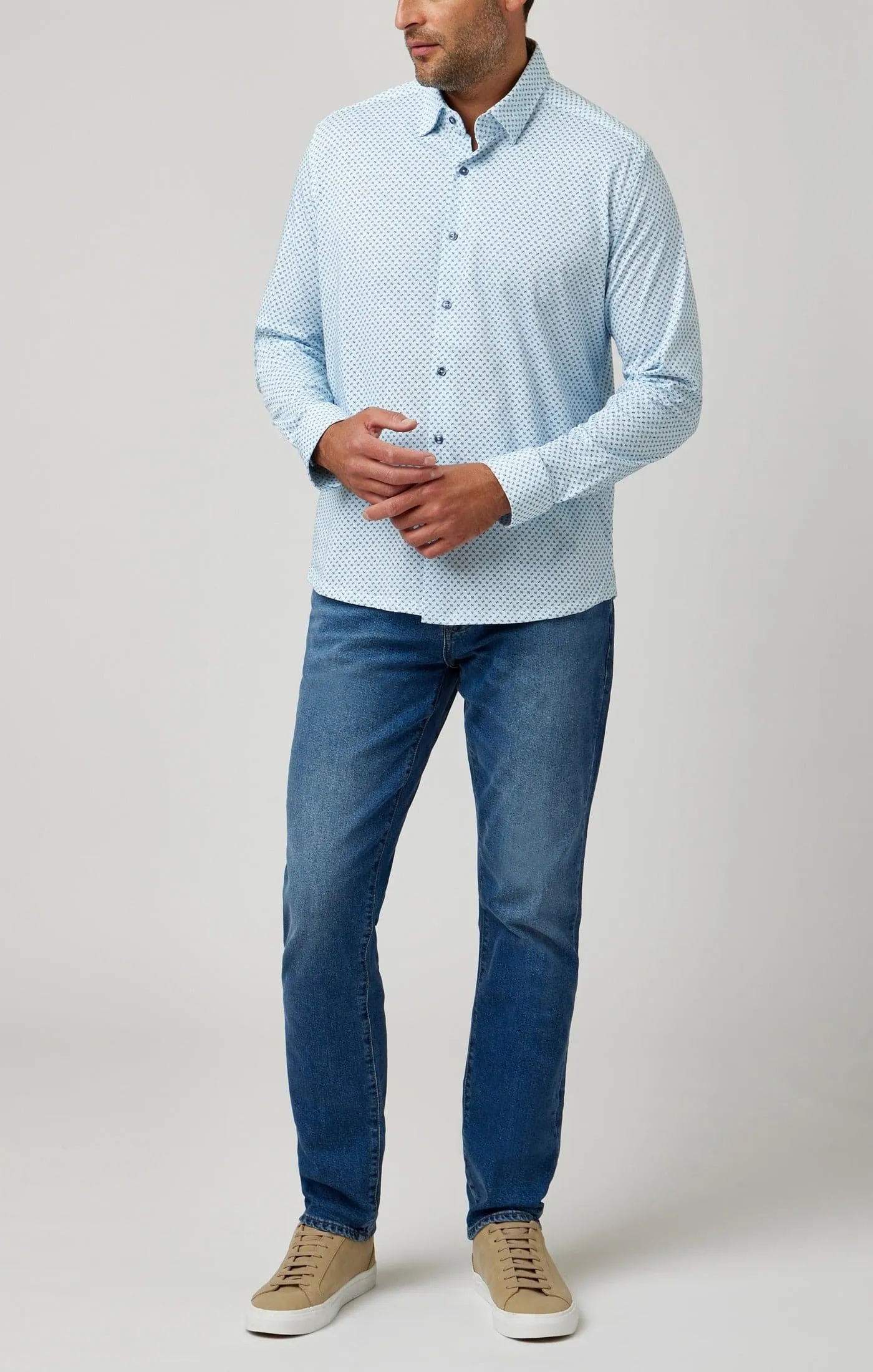 Blue Knot Geo Print Drytouch Shirt