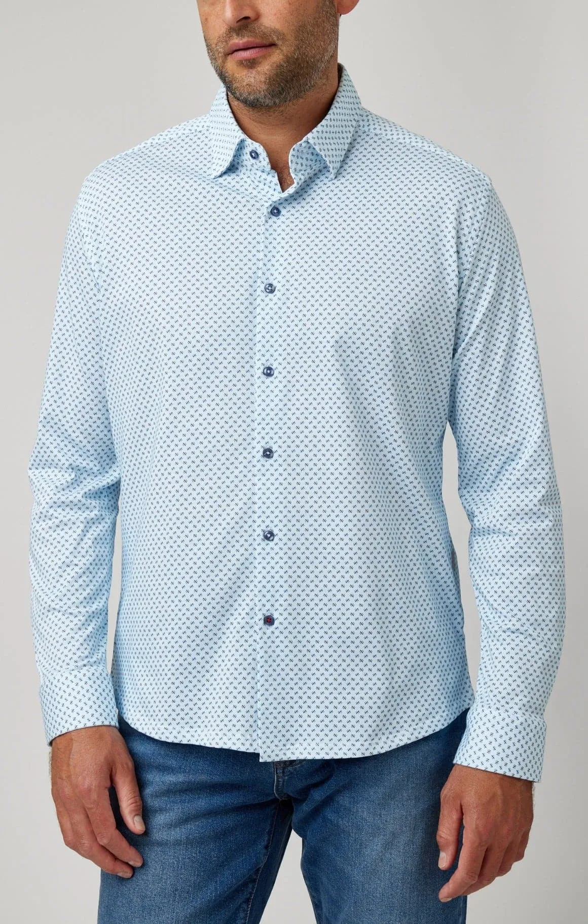 Blue Knot Geo Print Drytouch Shirt