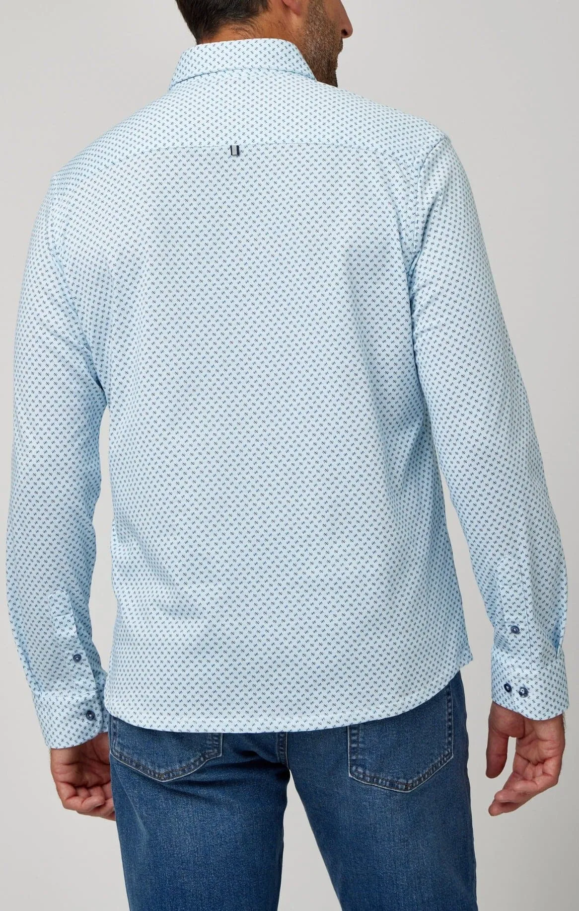 Blue Knot Geo Print Drytouch Shirt