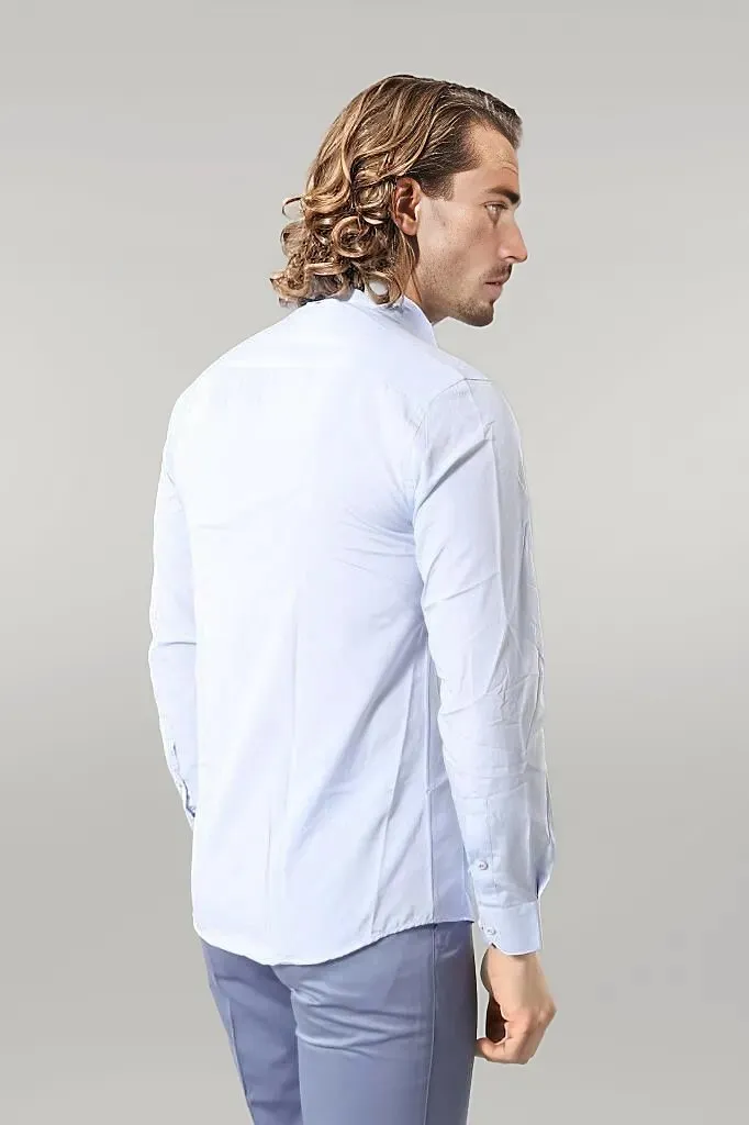 Blue Patterned Slim Fit Shirt - Wessi