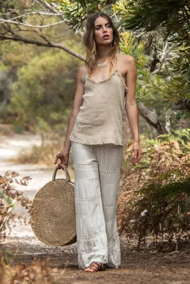 BOHEMIAN LINEN PANTS WHITE