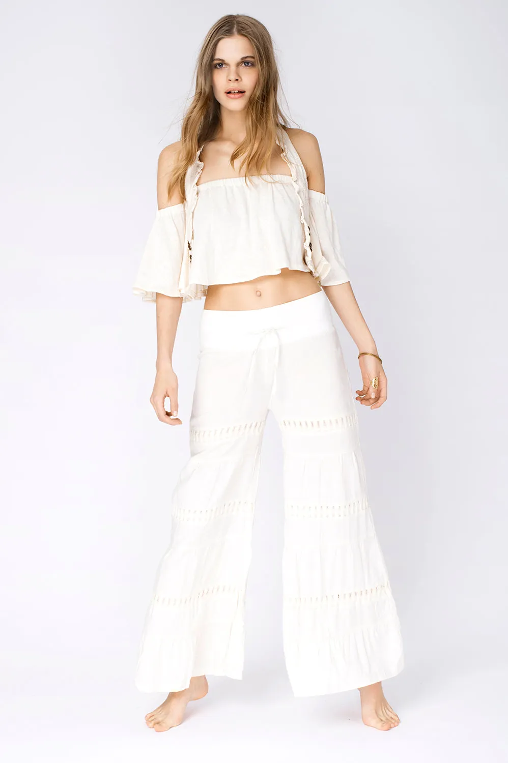 BOHEMIAN LINEN PANTS WHITE