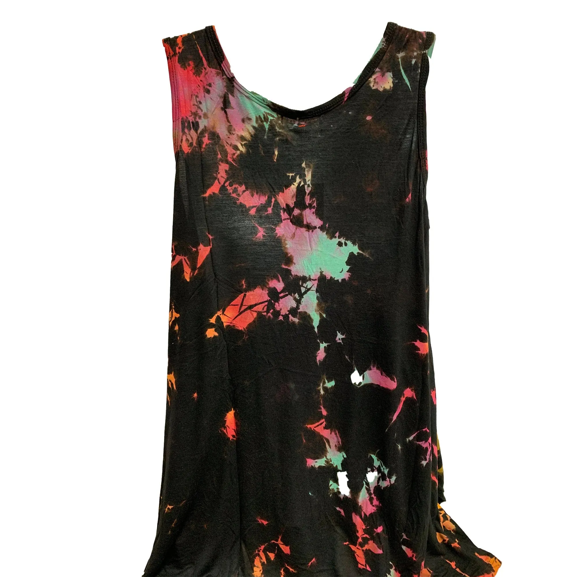 Boho Tie-dye Hippie Spandex Sleeveless Cami Mini Tunic Dress