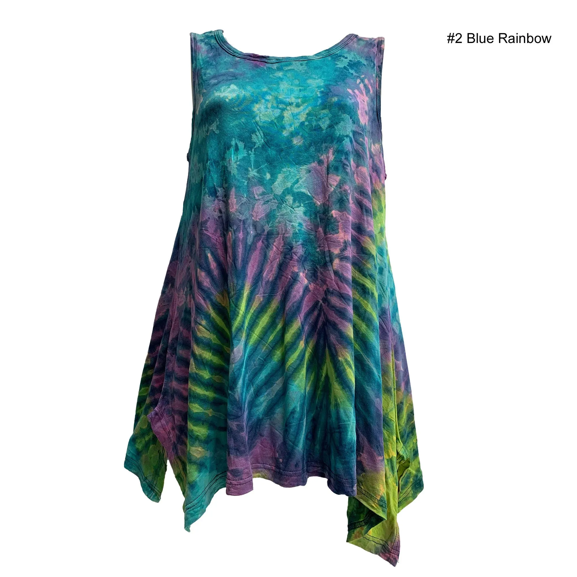 Boho Tie-dye Hippie Spandex Sleeveless Cami Mini Tunic Dress