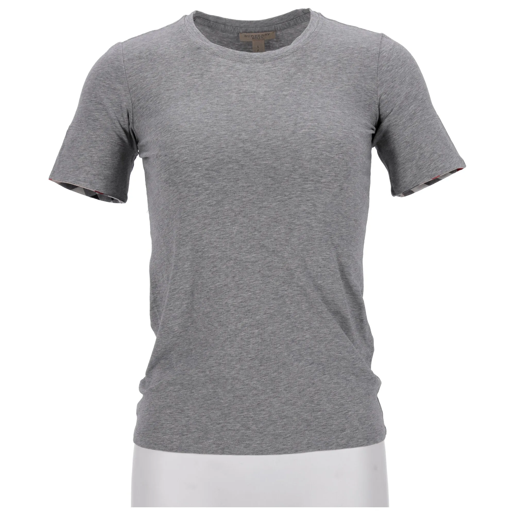 Burberry Crewneck T-Shirt in Grey Cotton