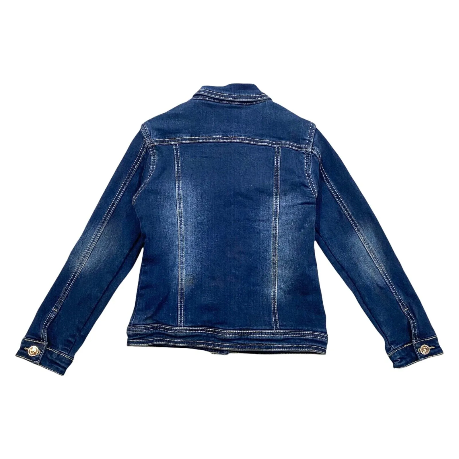 Byblos Boys & Girls Kids Quilted Denim Jacket | Vintage High End Designer Blue