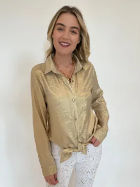 Connie Metallic Shirt - Gold