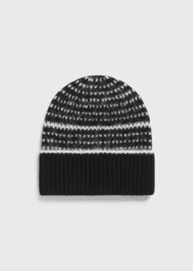 Contrast-edge beanie black