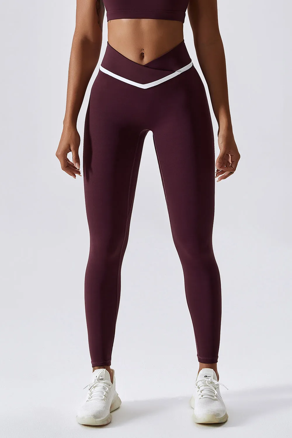 Contrast Trim V-Waist Gym Leggings