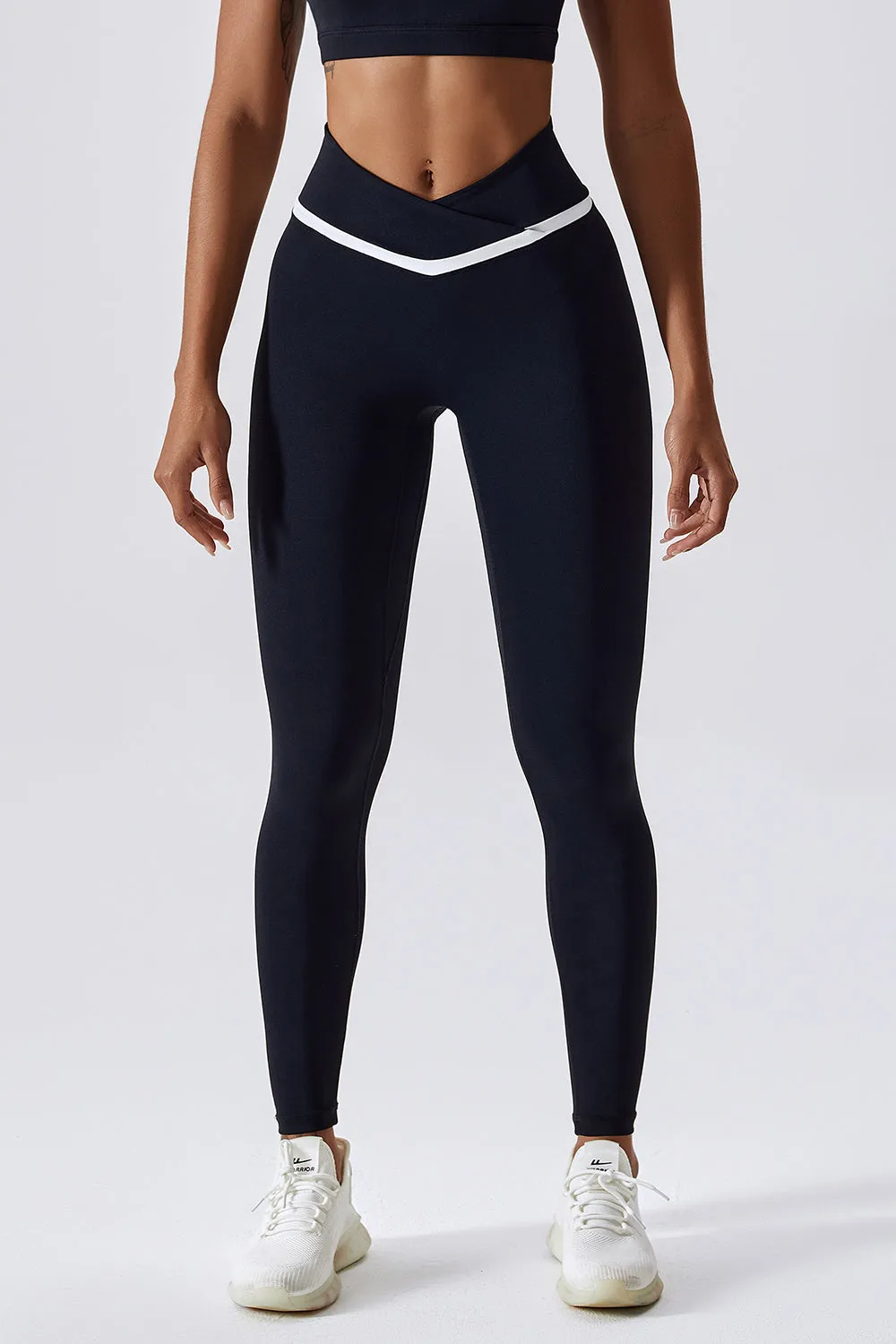 Contrast Trim V-Waist Gym Leggings