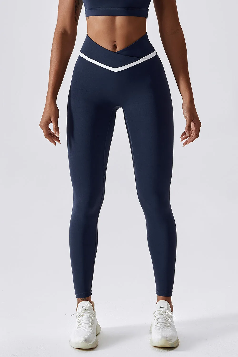 Contrast Trim V-Waist Gym Leggings