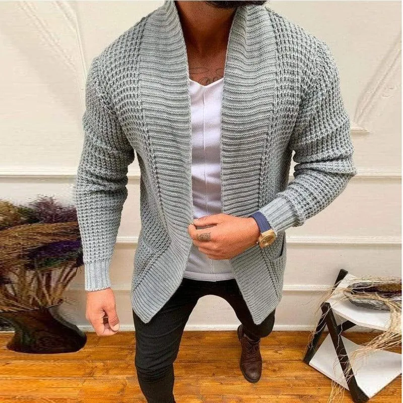 Copie de Gilet cardigan en maille rayé Casual Homme