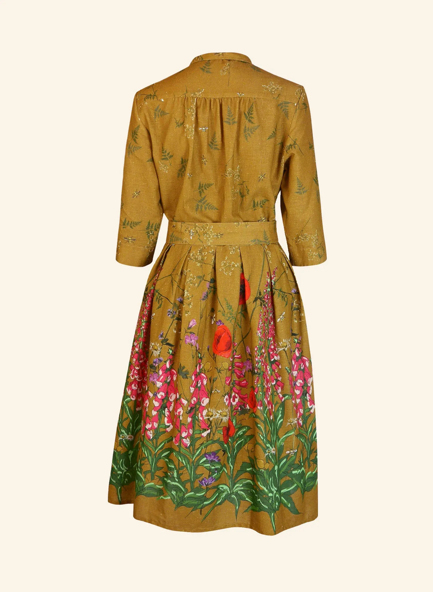 Cynthia Dress - Mustard Wildflowers