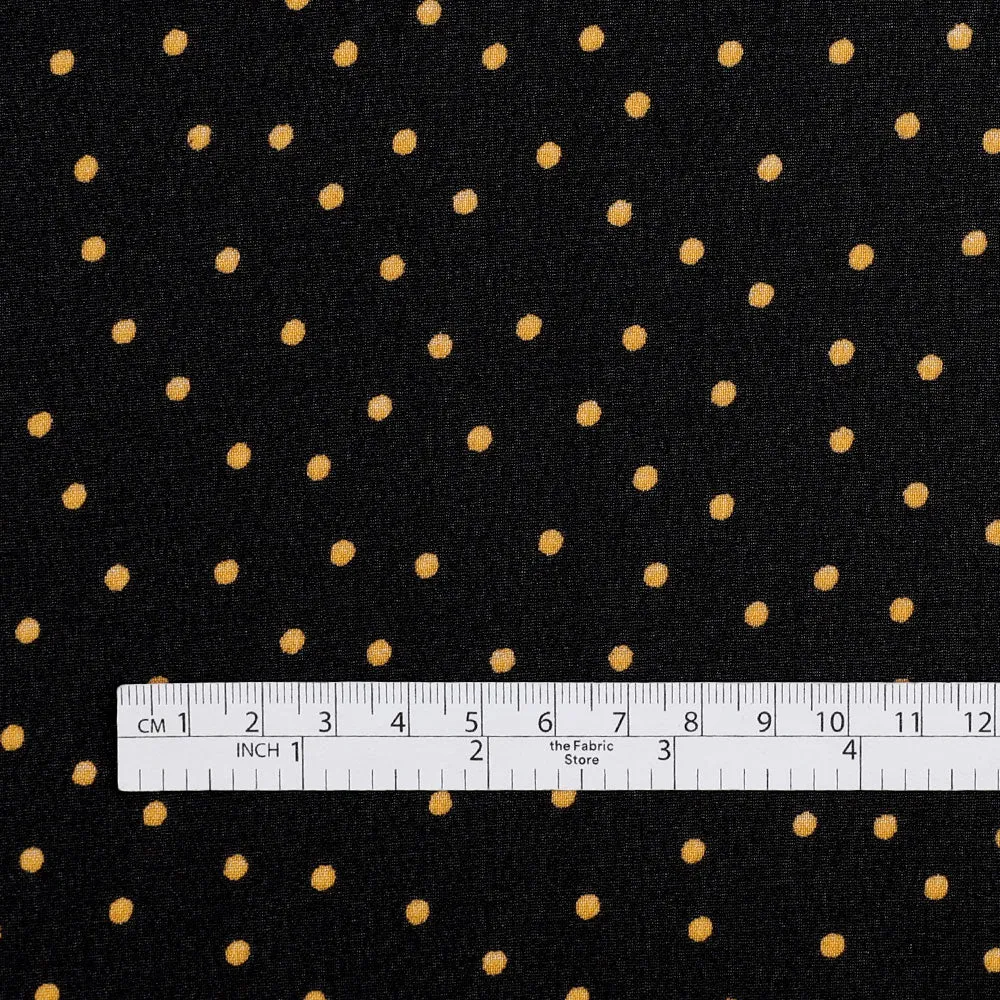 Dancing Dots Viscose Georgette - Black