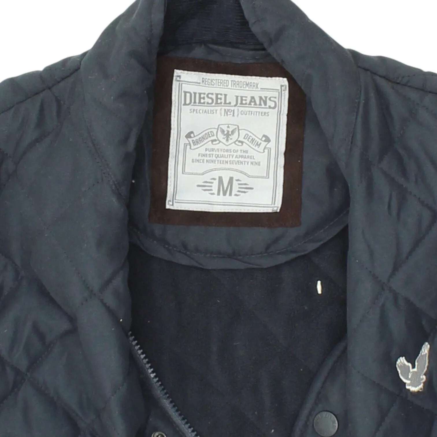 Diesel Mens Navy Blue Quited Jacket | Vintage High End Casual Designer VTG