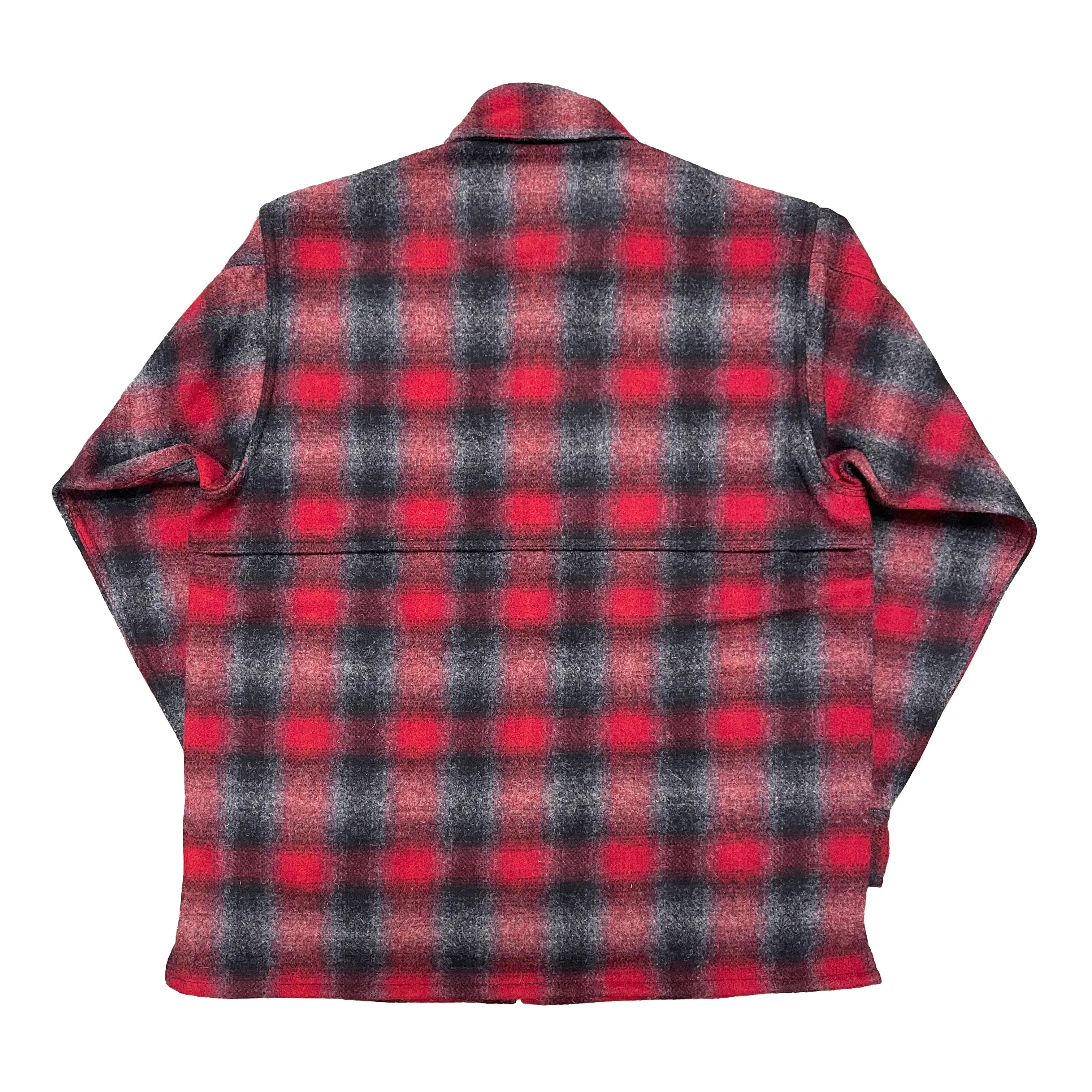 Double Cape Jac Shirt - Red Gray Muted Plaid