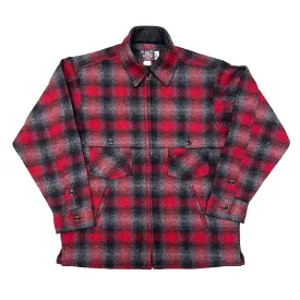 Double Cape Jac Shirt - Red Gray Muted Plaid