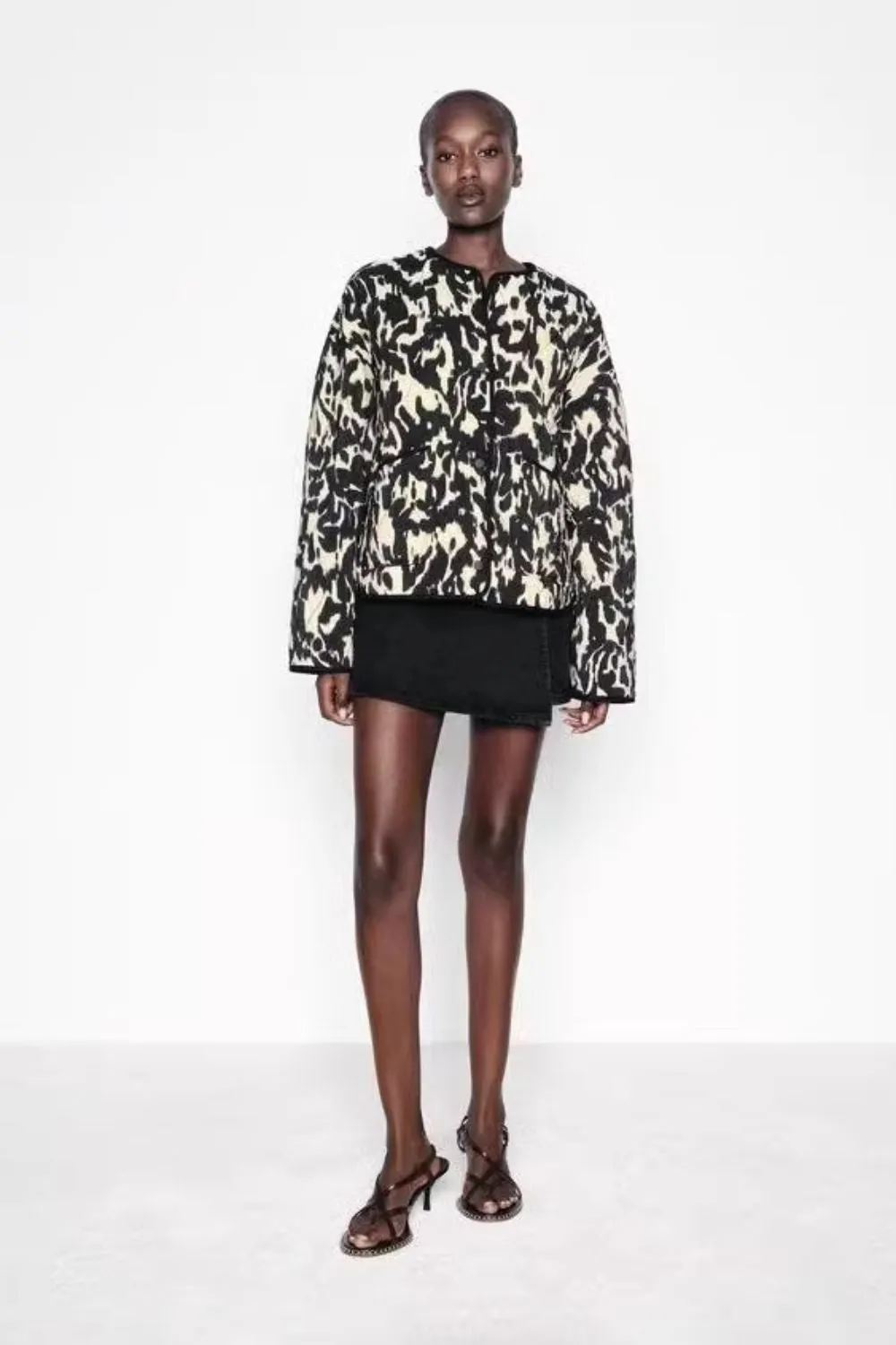 'Drew' Animal Print Patterned Jacket Coat