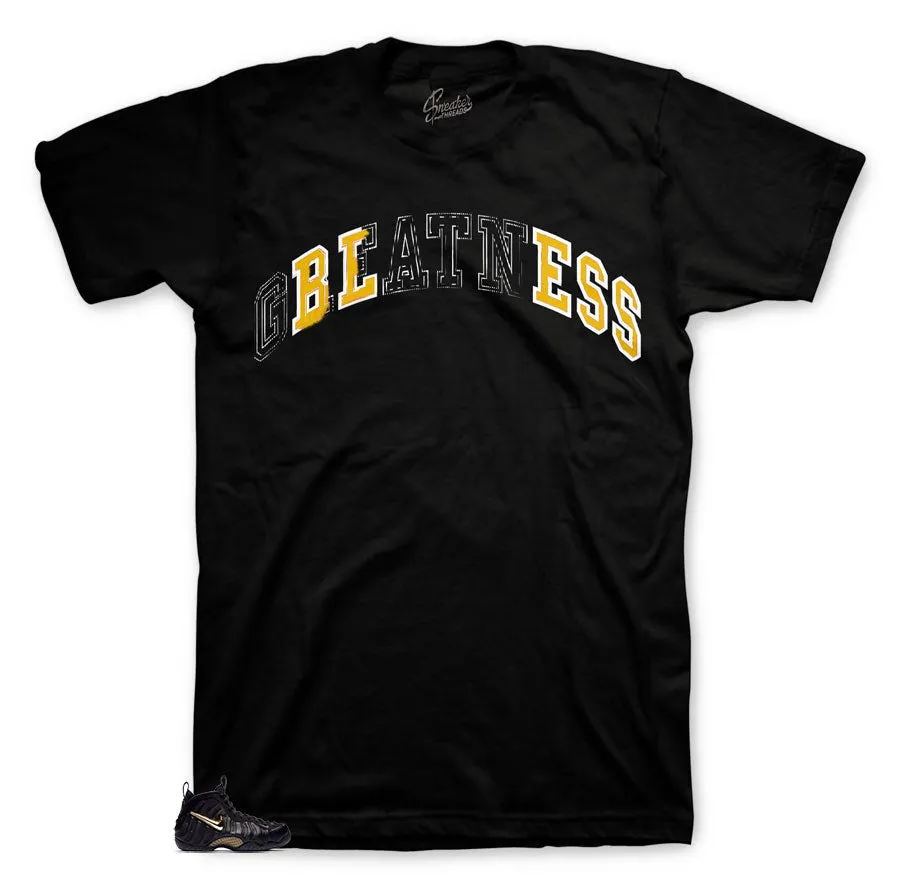 Foamposite Black Gold Stitch Shirt