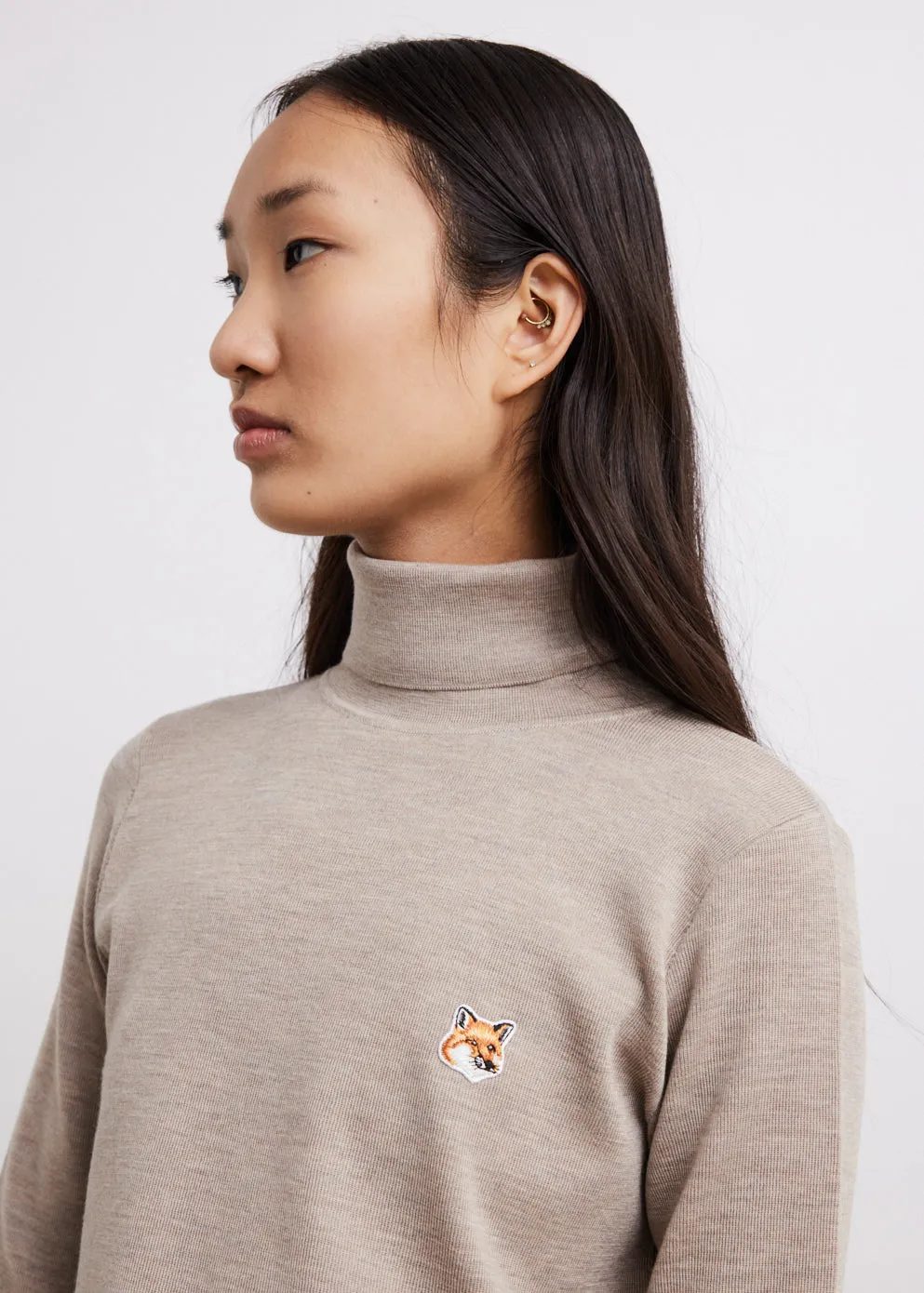 Fox Head Patch Fitted Turtleneck