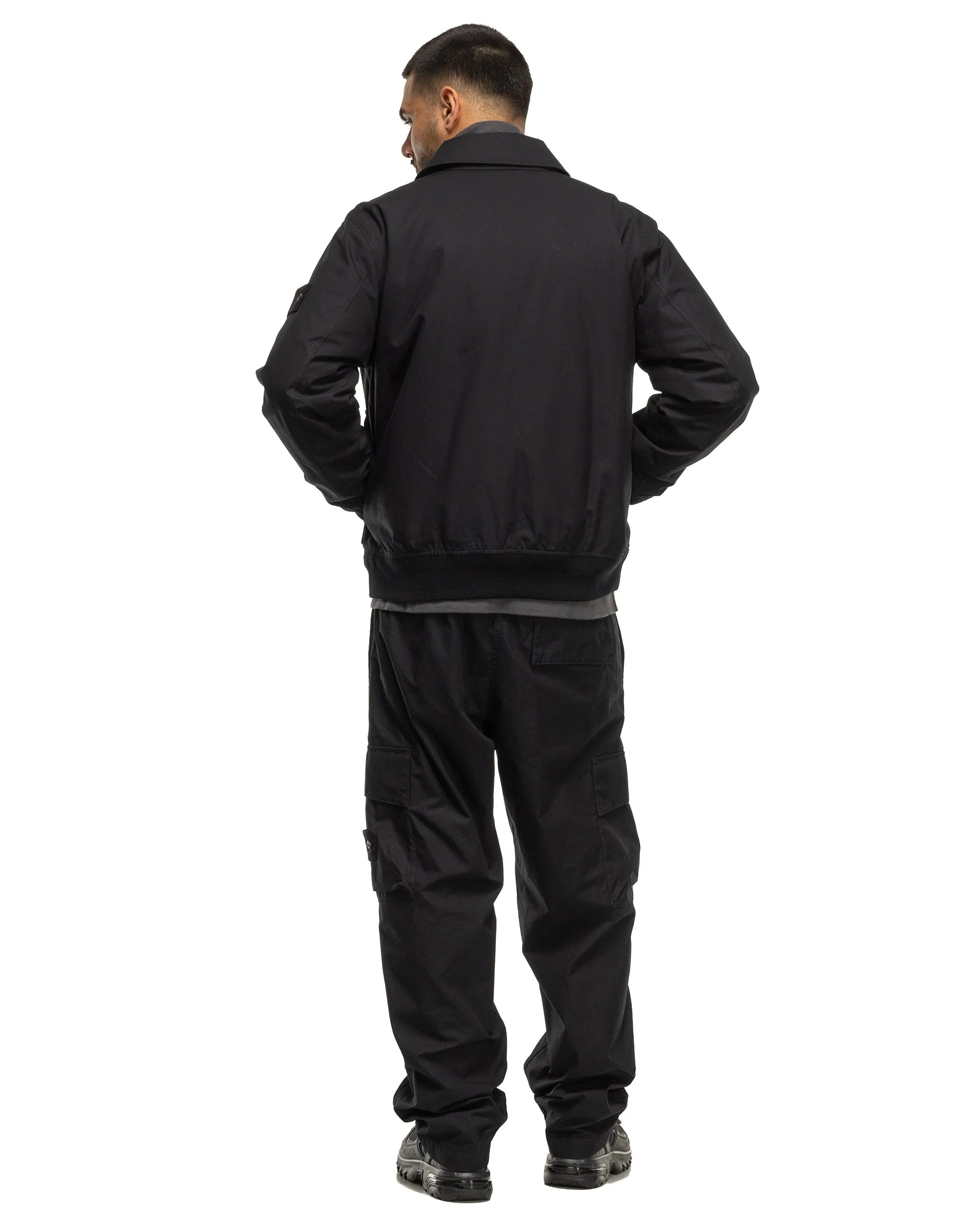 Ghost Piece Weatherproof Cotton Canvas Short Coat Black