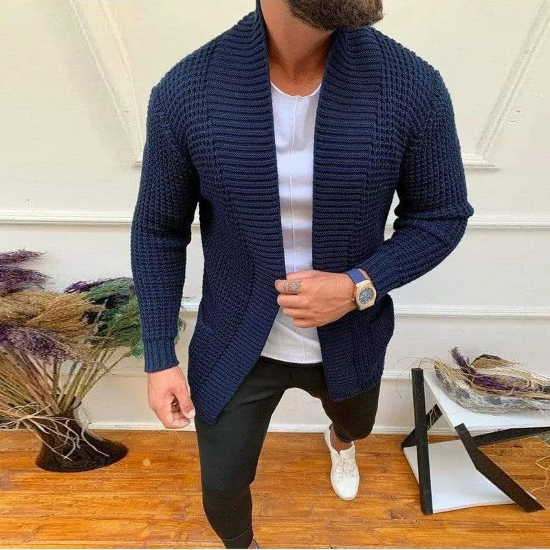 Gilet cardigan en maille rayé Casual Homme