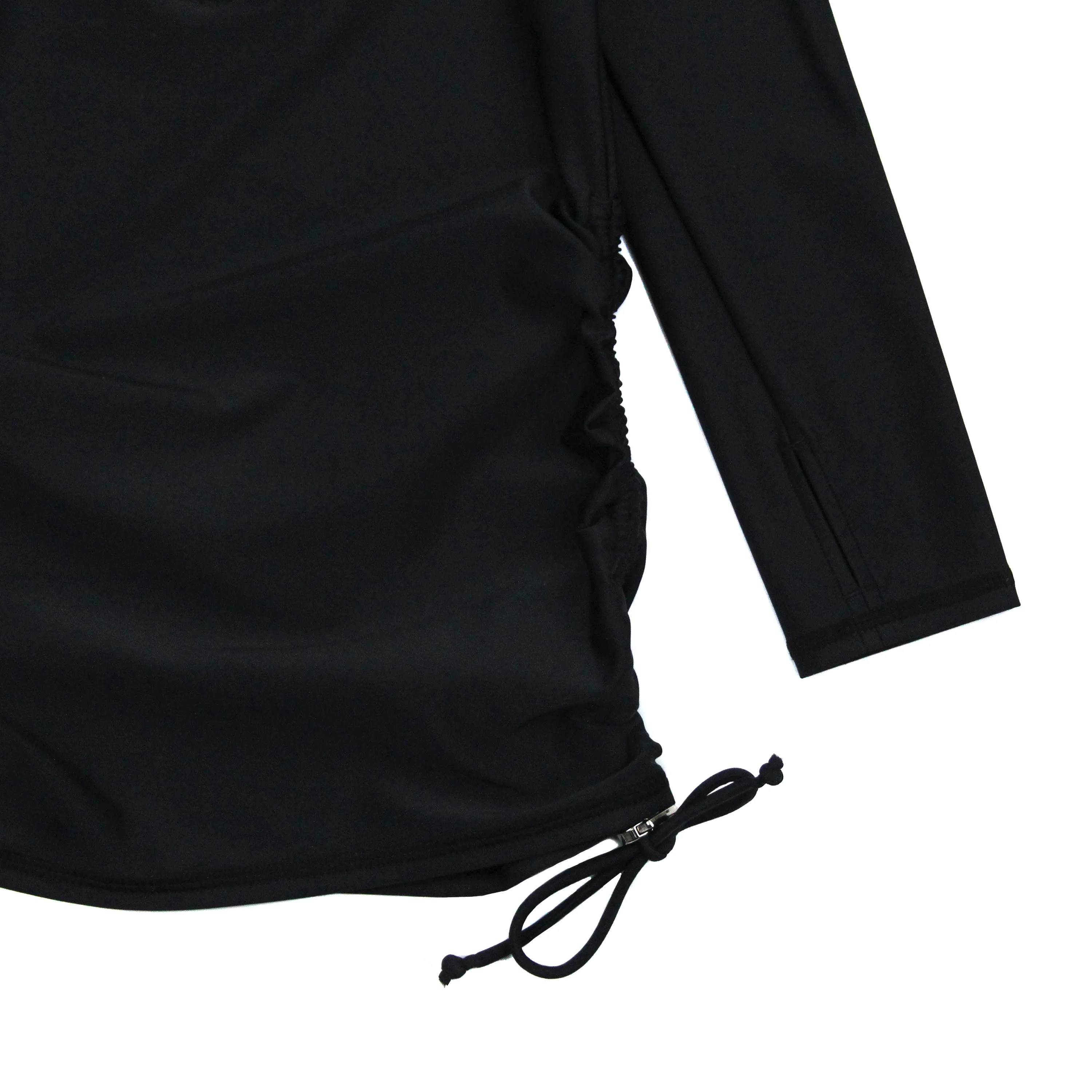 Girls Long Sleeve Swim Dress Cover Up | "Black"